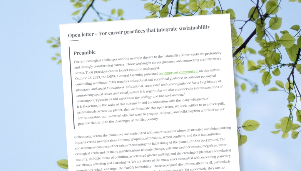 Open Letter: “For career practices that integrate sustainability”: Launch event with Peter Plant (29/09/2026 10h CET) Open Letter: “For career practices that integrate sustainability”: Launch event with Peter Plant (29/09/2026 10h CET)